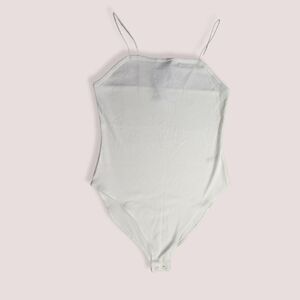 Wild Fable White Ribbed BodySuit Large